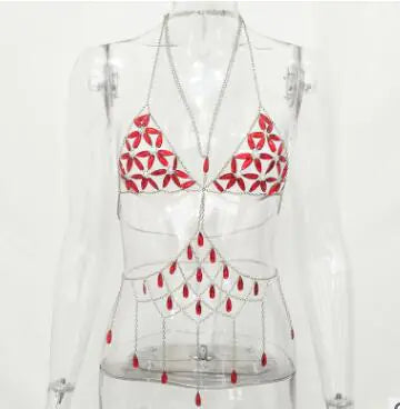 Top Joya "Crystal Mermaid" - Arnés de Cuerpo con Pedrería Geométrica
