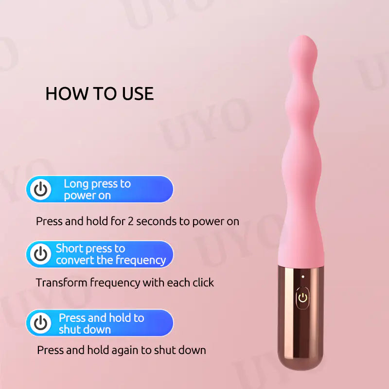 "Flower Plug" Stimulator - Gradual Pearl Vibrator and Deep Massage