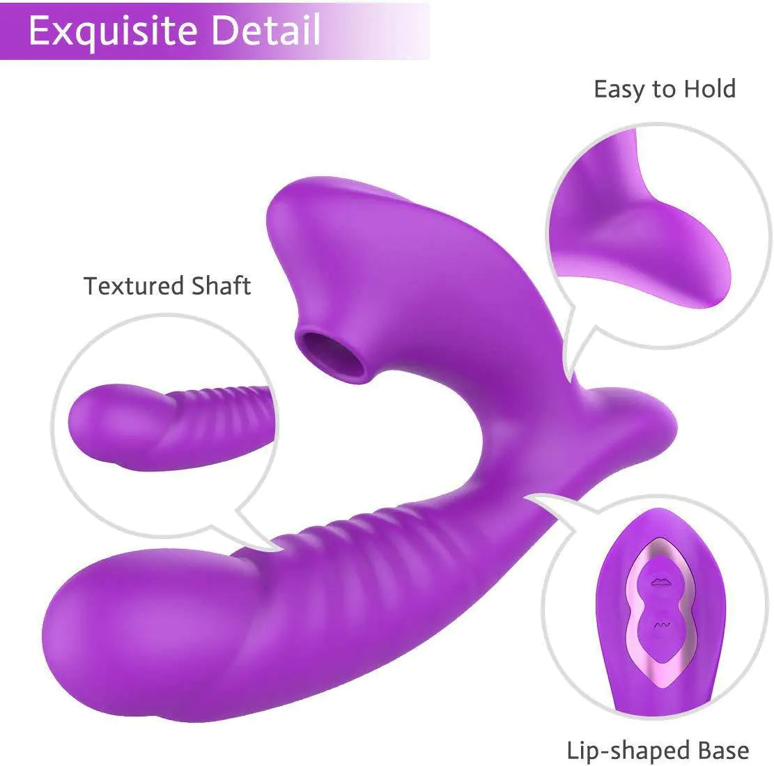 "Arlie Dual Bliss" Vibrator - Clitoral Suction and Textured G-Stimulator