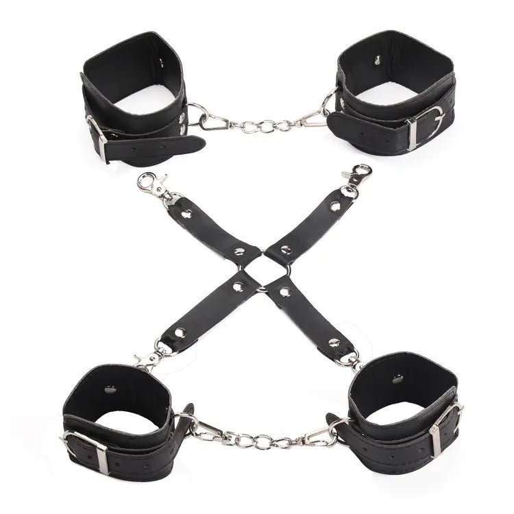 8-Piece Leather Bondage Kit for Advanced Exploration