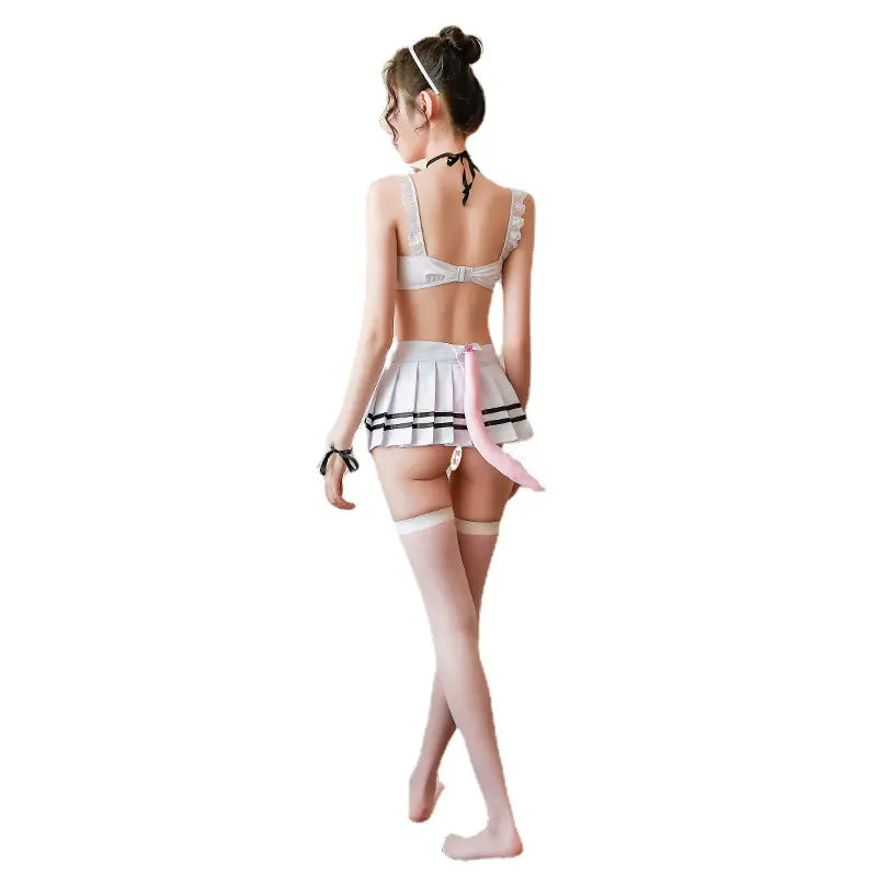 "Sweet Neko" Set - Kawaii Schoolgirl Uniform with Ears and Tail
