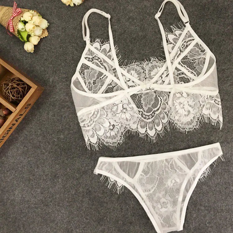 "Lace Enchantment" Set - 3-Piece Lace Lingerie Set (S to XXXL)