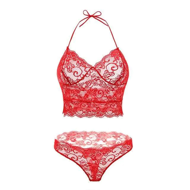 "Ethereal Lace" Set - Floral Lace Camisole Top and Matching Panty