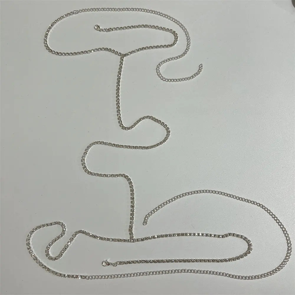 Joya Corporal "Starlight Curves" - Cadena de Cristales para Escote y Cintura