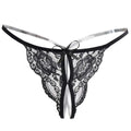 "Midnight Secret" Thong - Floral Lace Panty with Slit (Ouvert)