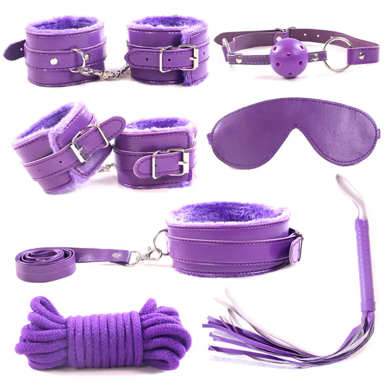 Kit de Bondage de 7 Piezas con Forro de Peluche Suave