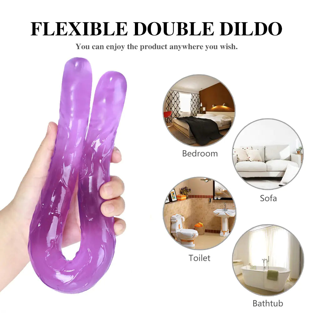 Twin Pleasure Double Dildo - Flexible Two-Headed Dildo (Strapless)