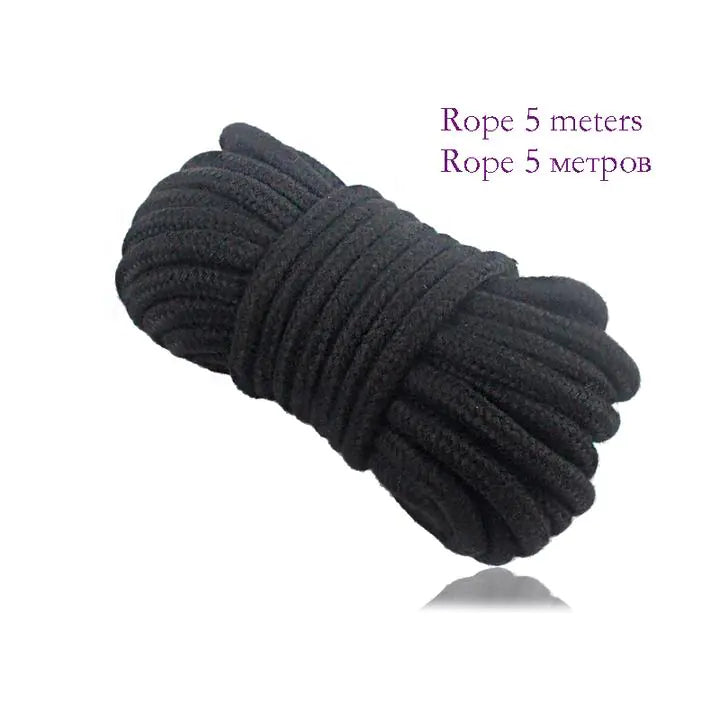 10-Piece Bondage Kit in PU Leather and Textile with Plush Lining