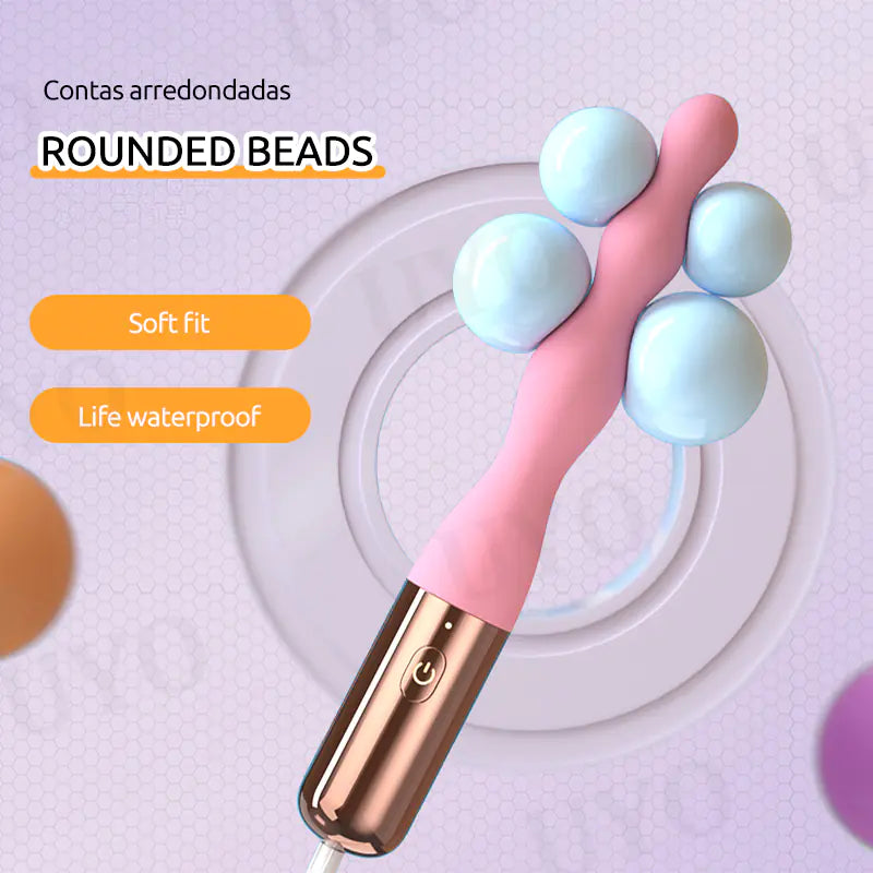 "Flower Plug" Stimulator - Gradual Pearl Vibrator and Deep Massage