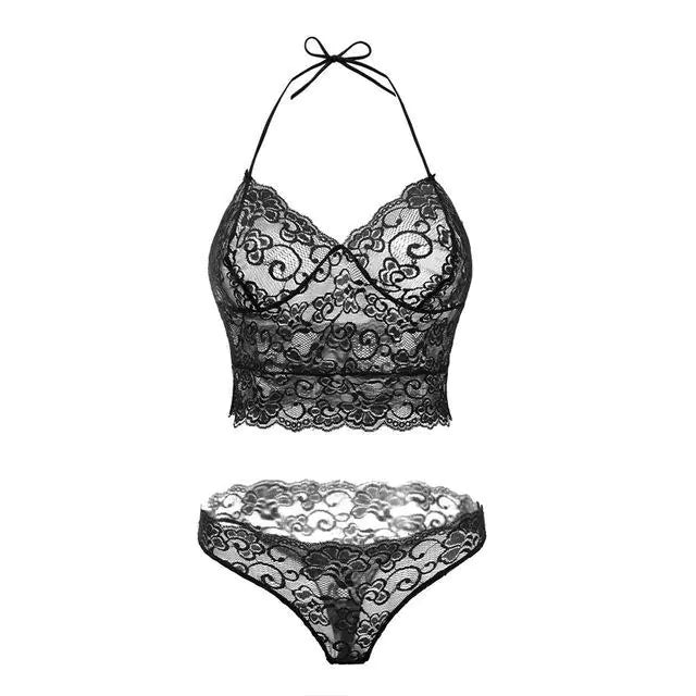 "Ethereal Lace" Set - Floral Lace Camisole Top and Matching Panty