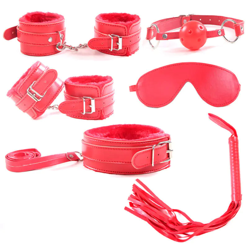 Kit de Bondage de 7 Piezas con Forro de Peluche Suave