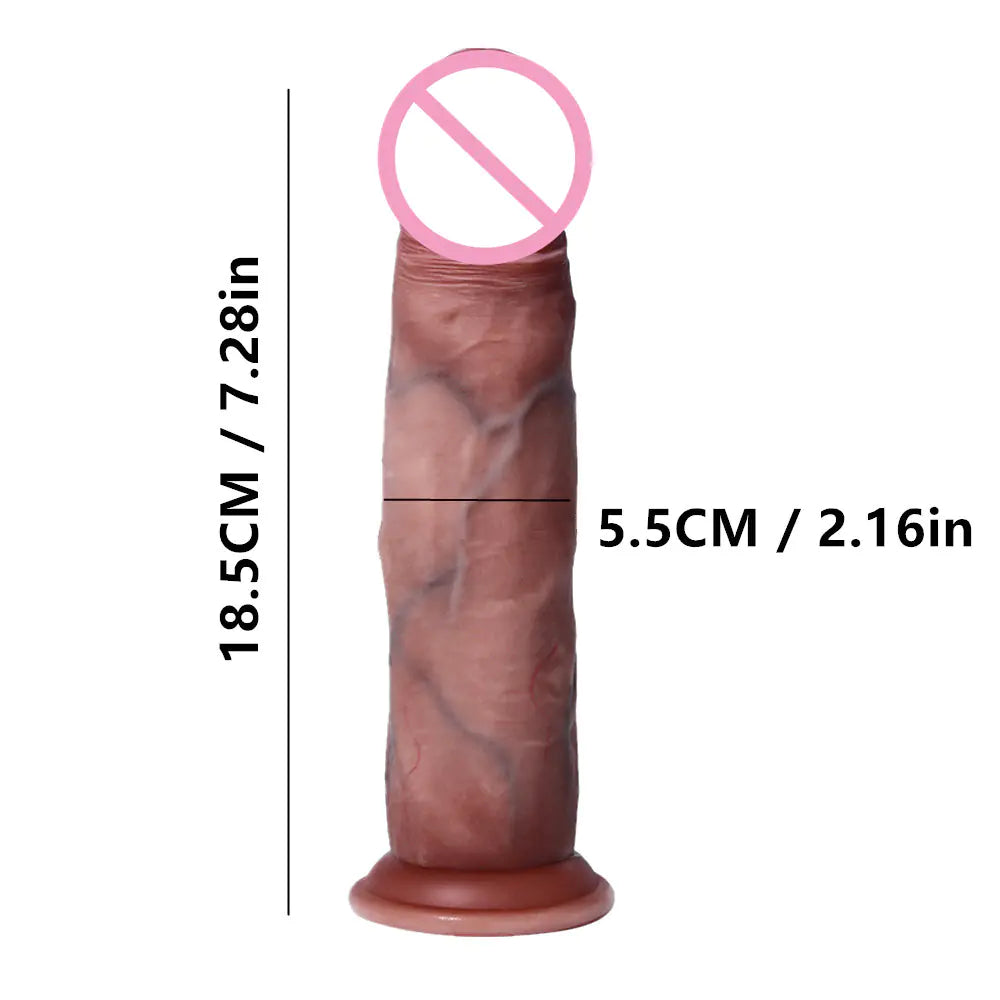 "Real Touch" Dildo - Double Layer Liquid Silicone Dildo with Suction Cup
