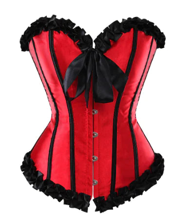 "Scarlet Empress" Corset - Satin Bodice with Lace and Front Bow