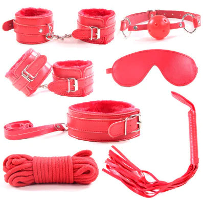 7-Piece Bondage Kit with Soft Plush Lining