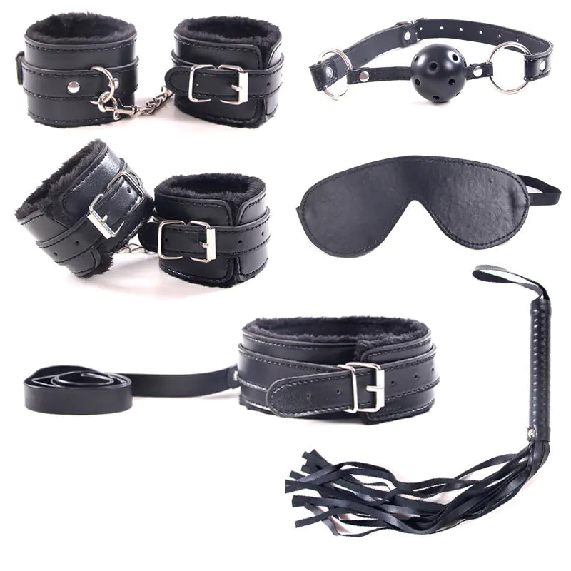 Kit de Bondage de 7 Piezas con Forro de Peluche Suave
