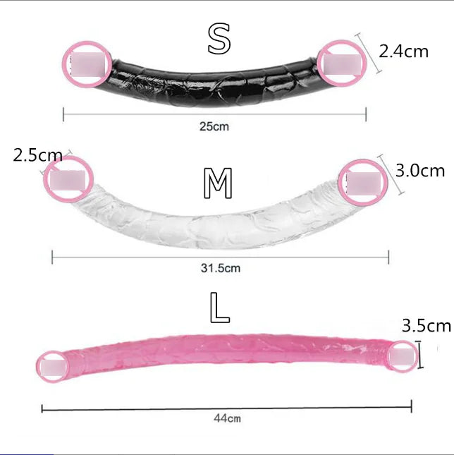 Twin Pleasure Double Dildo - Flexible Two-Headed Dildo (Strapless)