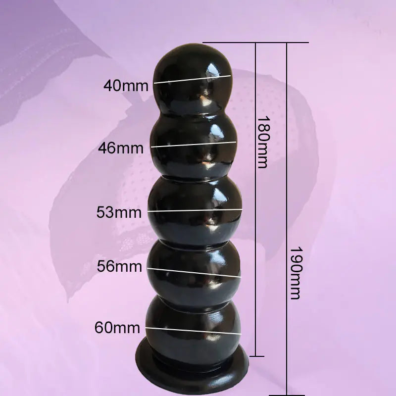 "Sugarloaf Master" Dildo - Gradual Anal Plug with Suction Cup and Realistic Texture